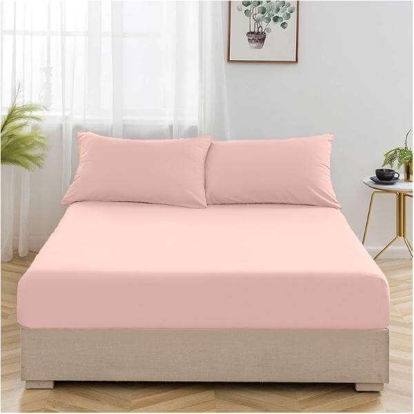 FITTED SHEET SET - POLYESTER - PLAIN