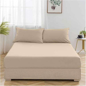 FITTED SHEET SET - POLYESTER - PLAIN